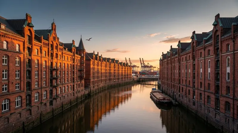 Hamburg harbour and the Speicherstadt warehouse district
